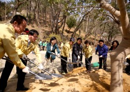 부산 북구, 미세먼지 저감을 위한 나무심기 행사 열어
